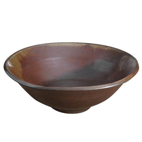 Stoneware Rust Orange Glazed Artist Signed  Fruit Bowl - Picture 7 of 8